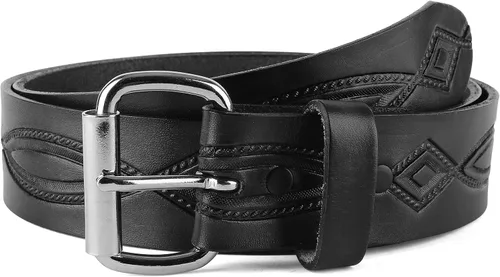 Vista 2 de F&L CLASSIC Cinturón de cuero con herramientas grabado occidental de grano completo de 1-12 pulgadas con broches para hebillas intercambiables, EE.