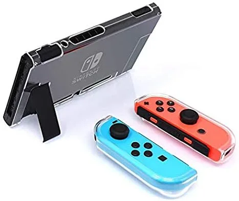 Vista 5 de Switch Games Accessories - Funda de transporte negra para Nintendo Switch Joy Con Covers transparente Switch Hard Cover9H Protector de pantalla