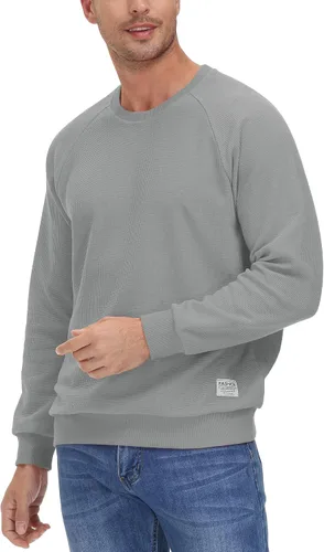 Vista 4 de TACVASEN Men's Crewneck Sweatshirts Waffle Knit Shirts Long Sleeve Pullovers Casual T-Shirts Lightweight Comfortable