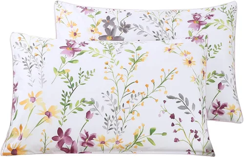 Vista 44 de WINLIFE Juego de 2 fundas de almohada de algodón 100%, tamaño estándar, de fibras largas, 20×26 pulgadas, fundas de almohada frescas, transpirables