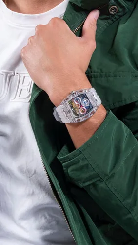 Vista 2 de GUESS US - Reloj multifunción Rainbow Ombre para hombre