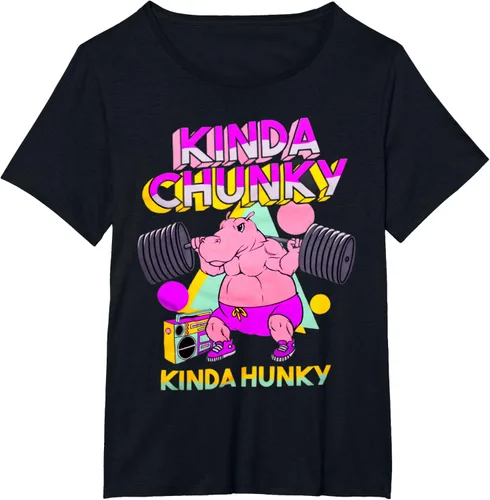Vista 69 de Kinda Chunky Kinda Hunky, camiseta de gimnasio para culturismo, Negro