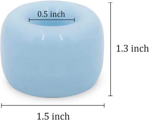 Vista 2 de AirMoon Mini soporte de cerámica para cepillo de dientes para baño, organizador de encimera pequeño azul, soporte para cepillos de dientes fácil