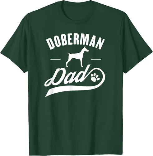 Vista 64 de Doberman Dad - Camiseta para amante del dueño del perro, Negro, S