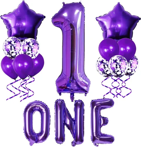 Vista 8 de Un globo de 40 pulgadas, perfecto para decoraciones de primer cumpleaños, globo número 1 para niños