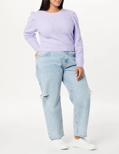 Vista 7 de The Drop Suéter de punto trenzado con mangas abullonadas Gloria para mujer