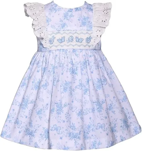 Vista 3 de Bonnie Jean Vestido de panel fruncido bordado 3M-6X para niñas