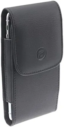 Vista 3 de Funda con clip para cinturón de cuero compatible con Motorola Moto Z4, funda para funda vertical de transporte, color negro