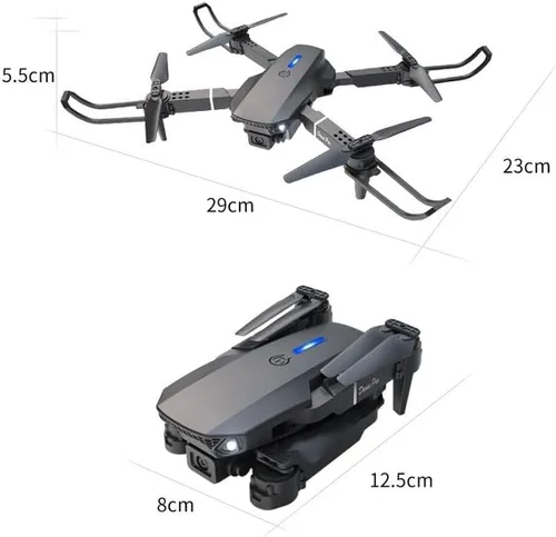 Vista 8 de E88 pantalla drone doble cámara plegable fotografía aérea control remoto avión piloto avión quadcopter drone Mini Folding USB Charging Dual Camera