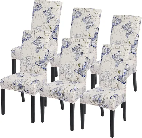 Vista 66 de SearchI Juego de 2 fundas elásticas para sillas Parsons de comedor, fundas elásticas con estampado de elastano, extraíbles, lavables, fundas