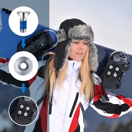 Vista 5 de Adnee Juego de 64 tornillos de fijación de snowboard – Tornillos de montaje para snowboard con arandelas de tornillo para snowboard – Tornillo