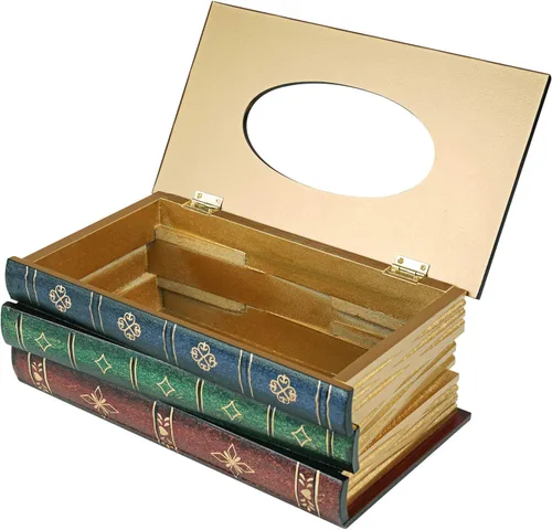 Vista 4 de NiHome Funda rectangular para caja de pañuelos de madera, soporte rústico para pañuelos, ideal para baño, mesita de noche, oficina, automóvil, parte