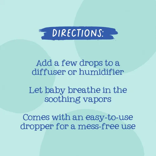 Vista 6 de Oilogic Gotas de vapor de aceite esencial para bebé para difuso y humidificador, juego de 2 unidades con nariz tapada y tos + sueño y sueño - El
