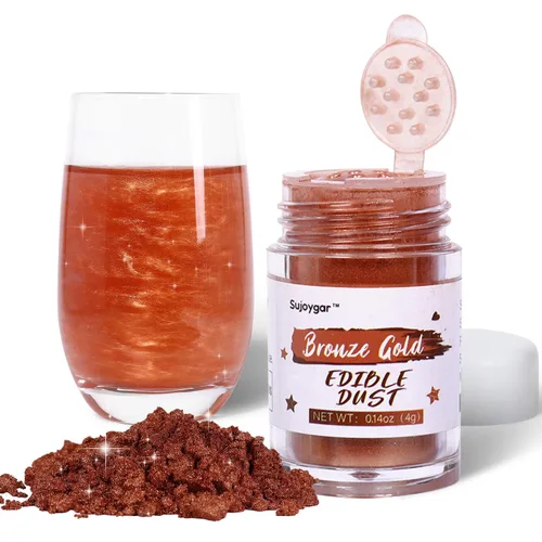 Vista 14 de Purpurina comestible de 4 colores para cócteles, set de polvo de lustre brillante comestible para bebidas, pasteles, horneado, fresas, chocolates