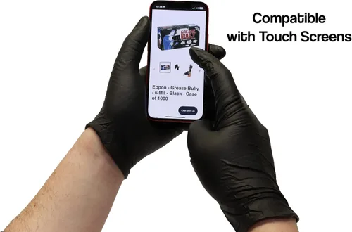 Vista 7 de DENCO DISTRIBUTING, INC. GripTensity Diamond Nitrile Gloves - Black 7 MIL - Latex & Powder Free - 10 Boxes
