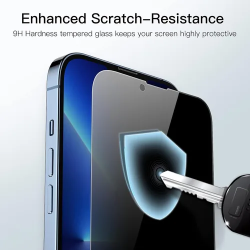 Vista 5 de JETech Protector de pantalla de privacidad de cobertura completa para iPhone 13 Pro Max de 6.7 pulgadas, película de vidrio templado antiespía