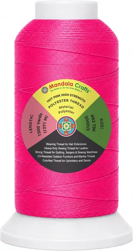 Vista 84 de Mandala Crafts Airforce Blue Tex 70 - Hilo de poliéster para tapicería 1500 Yds T70 UV Resistant Strong Thread for Leather Sewing, Marine