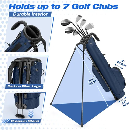 Vista 2 de GOBUROS Lightweight Golf Bag with Stand for Par 3 Courses and Driving Range