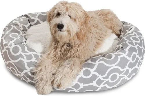 Vista 7 de Majestic Pet Cama de bagel Sherpa negra Athens de 24