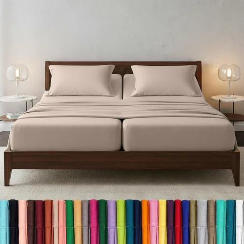 Vista 58 de Elegant Comfort - Juego de sábanas de microfibra de 1500 hilos de calidad hotelera prémium de 4 piezas - Resistente a arrugas, sábana bajera