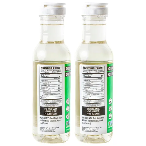 Vista 2 de Wholesome Yum Jarabe Simple Keto - Jarabe Simple Sin Azúcar Para Adelgazar Con Fruta Monje Y Alulosa Líquida - Endulzante Natural Para Bebidas