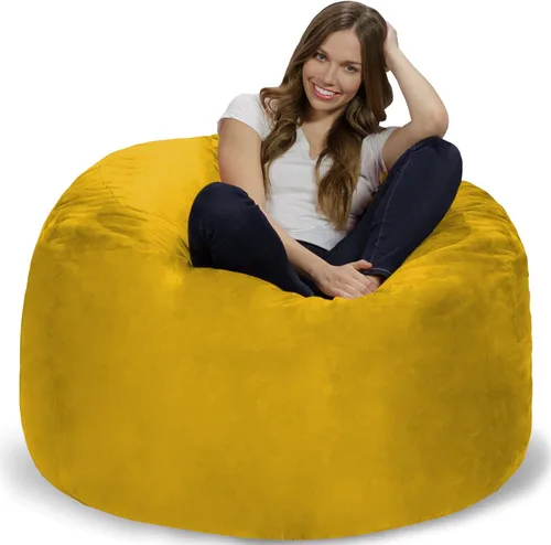 Vista 12 de Chill Sack - Sillón puff, Tela, Suave lino sintético, color negro.