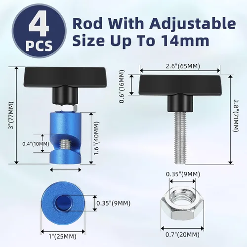 Vista 2 de Riakrum Abrazadera de soporte de elevación ajustable para automóvil de 0.55 pulgadas, abrazadera de puntales de aleación de aluminio, pinza
