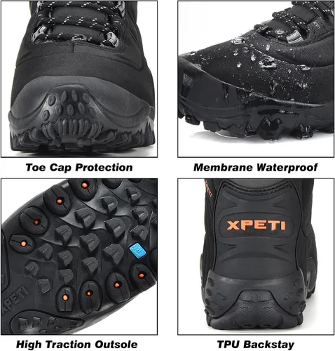 Vista 2 de XPETI Thermator - Botas de senderismo ligeras y antideslizantes para hombre, Nieve
