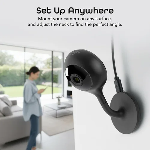 Vista 8 de Geeni Look 2K 4MP Cámara de seguridad inteligente para interiores – 1440p Ultra HD WiFi Monitor para mascotas y bebés con audio de 2 vías, zonas