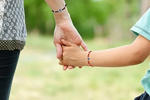 Vista 7 de Tarsus Delicadas pulseras de cuentas de mal de ojo ajustable amuleto de cuerda para mujeres y hombres