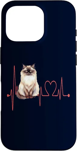 Vista 20 de Himalayan Cat Heartbeat EKG Funny I Love My Cat Case for iPhone 17