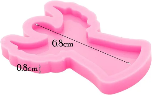 Vista 2 de Angel Wings Molde de silicona con forma de ángel brillante brillante para carretes de insignias de 1.5 pulgadas/1.5 in, molde de resina epoxi