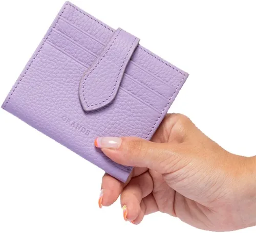 Vista 102 de Grande -3803 Cartera unisex, Azul (Iced Blue), Cartera delgada de cuero con cierre a presión pequeño