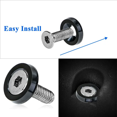 Vista 4 de JDM - Kit de pernos de aluminio para parachoques de parachoques, 20 juegos, M6 x 0.787 in para bahía de motor (negro) 20-set · engine bay dress-up