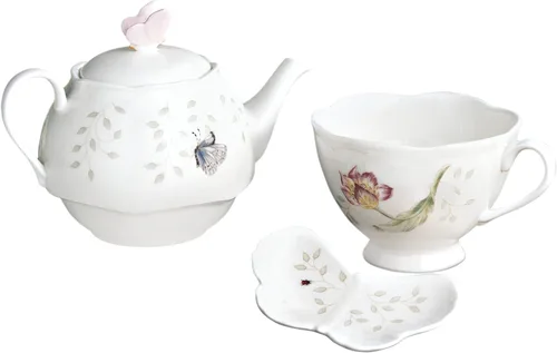 Vista 8 de Lenox Butterfly Meadow - Juego de té de 8 piezas, servicio para 2, color blanco