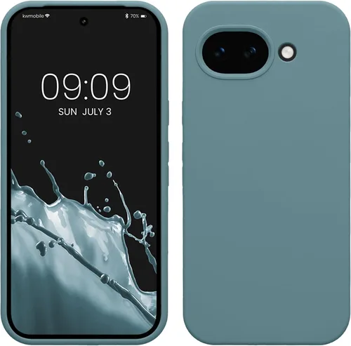 Vista 83 de kwmobile Funda Compatible con Google Pixel 6 Pro - Funda de teléfono de silicona TPU con acabado suave - Azul Arrecife