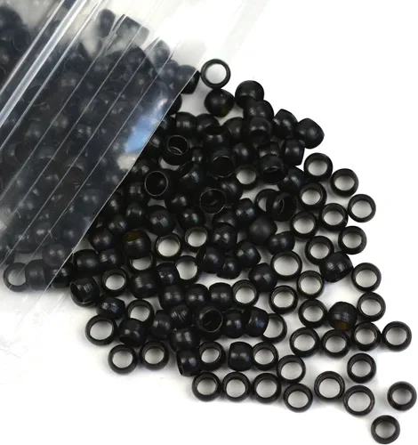 Vista 4 de Extensiones de cabello con microeslabones de 0.118 pulgadas, cuentas de micro anillos de cobre, nano cuentas para extensiones de cabello