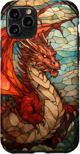 Vista 28 de Funda medieval para iPhone 11 con diseño de dragón de color rojo