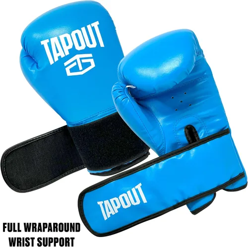 Vista 5 de TAPOUT Kit de boxeo azul para niños: guantes de 8 onzas, saco de boxeo inflable con bomba, bolsa de transporte de malla incluida