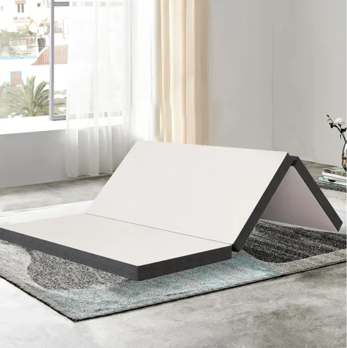 Vista 8 de Colchón plegable, colchón triple con funda transpirable y lavable, colchón plegable de 3 pulgadas para campamento, invitados, caravana, colchón