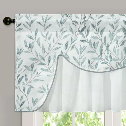 Vista 16 de VOGOL Cenefa floral negra para ventanas, patrón de pájaro, 52 x 18 pulgadas *Pájaro dorado