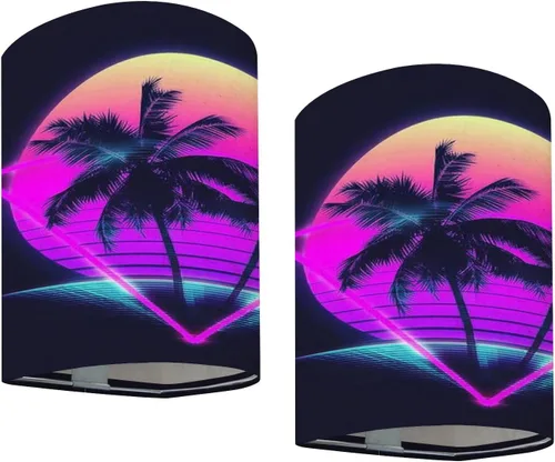 Vista 9 de Juego de dos apliques de pared con pilas, estilo retro, vintage, estilo años 70, líneas de póster, formas enchufables, accesorios de pared