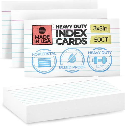 Vista 12 de Home Advantage Tarjetas de índice rayadas de 2.5 x 3 – Nuestro paquete de 50 tarjetas de notas rayadas utiliza cartulina resistente para hacerlos a