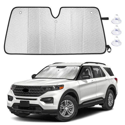 Vista 55 de EcoNour Parasol plegable para parabrisas de Mazda 3 2014-2016 2017 2018, parasol para ventana delantera de automóvil, protección UV, bloqueador