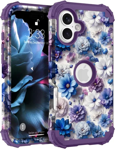 Vista 100 de Hocase Funda para iPhone SE 2022/2020, resistente a prueba de golpes, de plástico duro+goma de silicona, funda protectora híbrida para iPhone SE