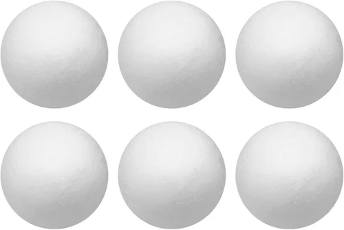Vista 6 de Crafjie 2 bolas de espuma para manualidades de 6 pulgadas, bolas de espuma suaves para manualidades, bolas de espuma de poliestireno redondas