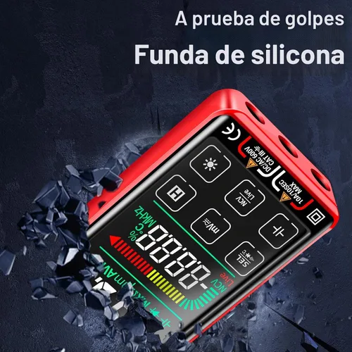 Vista 7 de ANENG Multímetro digital inteligente con pantalla táctil TRMS, rango automático, 9999 conteos, recargable, anti-quemadura, Ohm, Amperio, Voltímetro