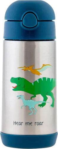 Vista 16 de Stephen Joseph Botellas de acero inoxidable de doble pared, botella de agua aislada para niños pequeños, botella aislada al vacío con popote, Abeja