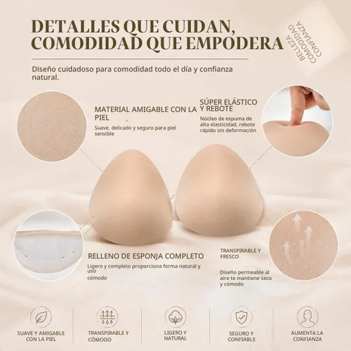 Vista 2 de 1 Pair Cotton Breast Forms Light Ventilation Sponge Boobs for Women Mastectomy Breast Cancer Support Holey Lágrima