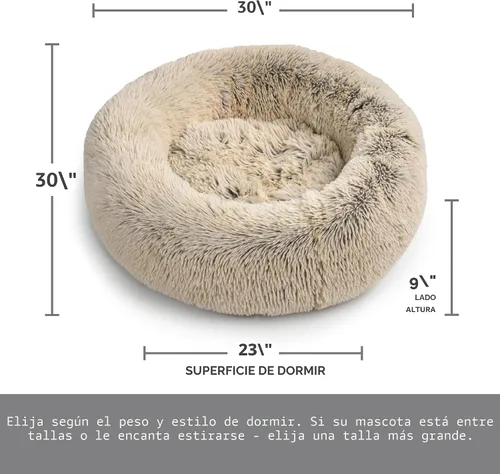Vista 9 de Best Friends by Sheri - The Original Calming Donut - Cama calmante en forma de dona para perros y gatos - Pelo largo, azul bebé, M, 30 x 30 pulgadas